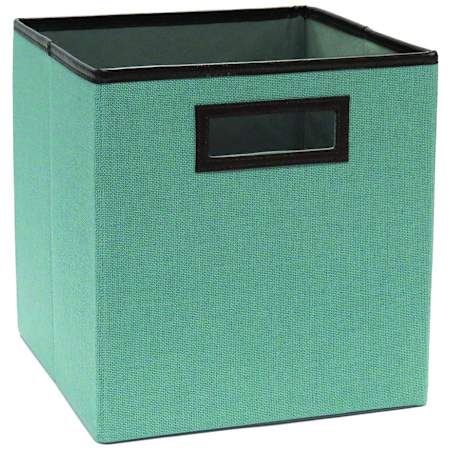 ClosetMaid Fabric 10-1/2"W Home Organizer Shelf Drawer Cubby Cube Storage Basket with Handle Cutout Caribbean Teal