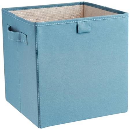 ClosetMaid Fabric 10-1/2" x 11"H Home Organizer Drawer Shelf Cube Folding Storage Basket with Handles Cascade Blue