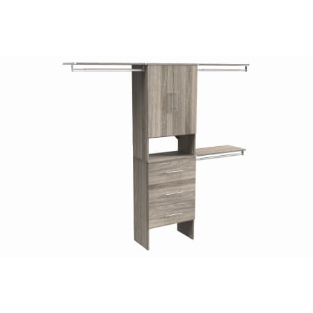 ClosetMaid SuiteSymphony 7 to 10 Ft Wide Adjustable Width Closet Organization System with Drawers, Cabinet, and 3 Hanging Rods Graphite Grey