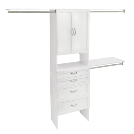 ClosetMaid SuiteSymphony 7 to 10 Foot Wide Closet System Organizer Kit with 4 Drawers, 2 Doors, and 3 Hanging Rods Pure White
