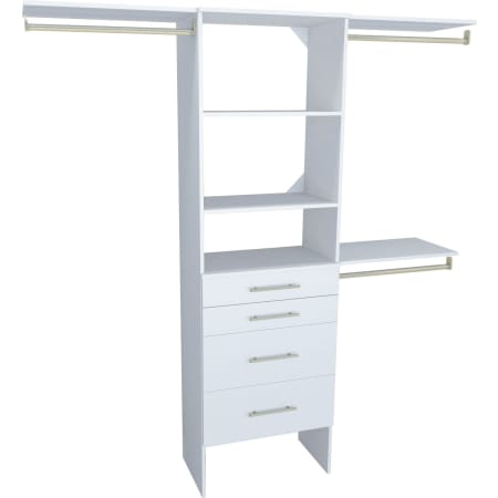 ClosetMaid SuiteSymphony 7 to 10 Ft Wide Modern DIY Closet System Organizer with 4 Drawers, 3 Shelves, and 3 Hanging Rods Pure White