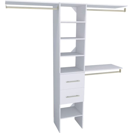 ClosetMaid SuiteSymphony 6 to 9 Foot Wide Closet Organizer Tower System with 2 Modern Style Drawers Pure White