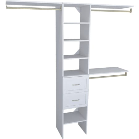 ClosetMaid SuiteSymphony 6 to 9 Foot Wide Closet System Kit with 7 Shelves, 2 Handle Pull Drawers, and 3 Hanging Rods Pure White