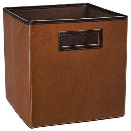 ClosetMaid Fabric 10-1/2"W Home Organizer Shelf Drawer Cubby Cube Storage Basket with Handle Cutout Cinnamon Brown