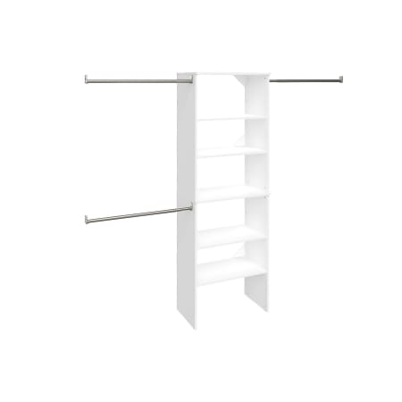 ClosetMaid SuiteSymphony 7 to 10 Foot Wide Closet System Kit with 5 Shelf 25"W Tower and 3 Hanging Rods Pure White