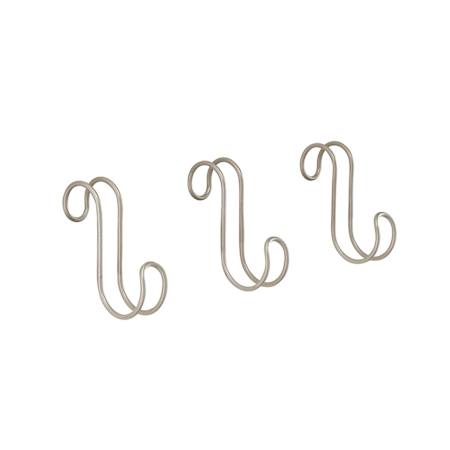 ClosetMaid Decorative Pack of (3) - 1-7/8"W Closet Rod Hanging Organizer Hooks For Belts, Bags, Scarves and More Satin Chrome