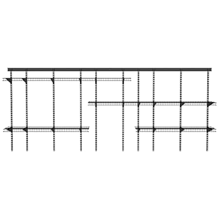 ClosetMaid MaxLoad ShelfTrack Adjustable 4 to 12 Foot Wide Garage Storage Organization System with 4 Shelves Black