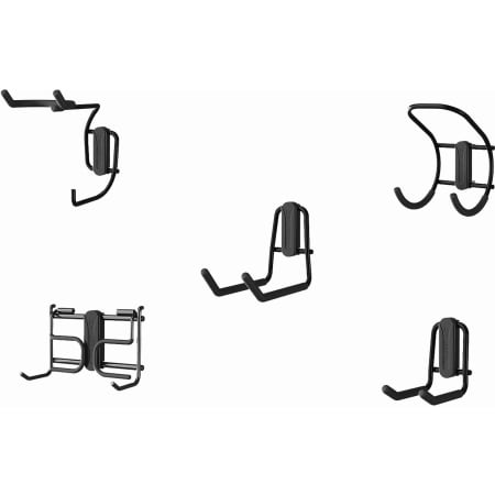 ClosetMaid MaxLoad Kit of (5) Metal Garage Lawn Power Equipment Wall Mount Storage Hooks Black