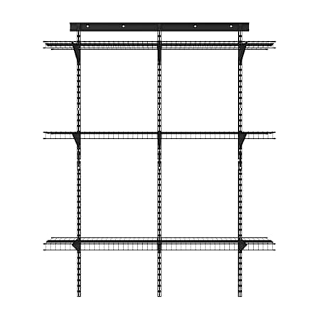 ClosetMaid MaxLoad ShelfTrack 61"H x 48"W Garage Workshop 3 Shelf Organization Kit Black