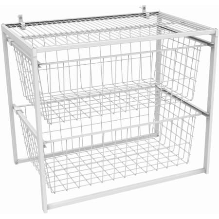 ClosetMaid Double 21-3/4" Wide 2 Tier Wire Basket Closet Pantry Laundry Organizer with Ventilated Shelves White