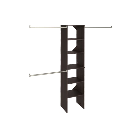 ClosetMaid SuiteSymphony 6 to 9 Foot Wide Closet System with 5 Shelf 16" Wide Tower and 3 Hanging Rods Espresso