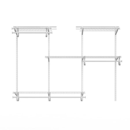 ClosetMaid ShelfTrack 4 to 6 Foot Width Closet System with 4 Shelves White