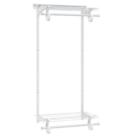 ClosetMaid ShelfTrack 2 Foot Wide Double Hanging Rod Closet Organization Kit White