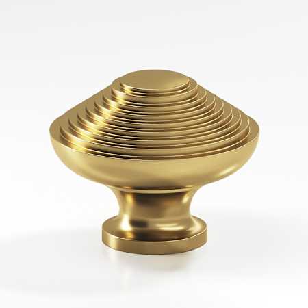 Colonial Bronze 632 Series 1-1/4" Grooved Cabinet Knob Satin Brass