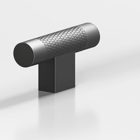 Colonial Bronze Modern Luxury 1-1/4" Wide Solid Brass Diamond Knurled "T" Bar Cabinet Knob / Drawer Knob - Made in USA Matte Graphite