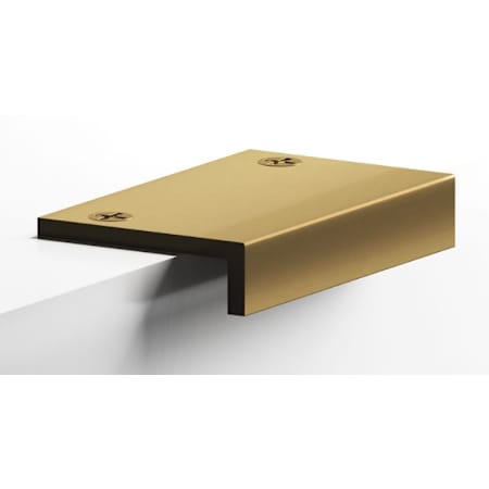 Colonial Bronze Edge 713 Series 4" Center to Center Luxury Solid Brass Finger Tab Edge Cabinet Handle / Drawer Pull Satin Brass