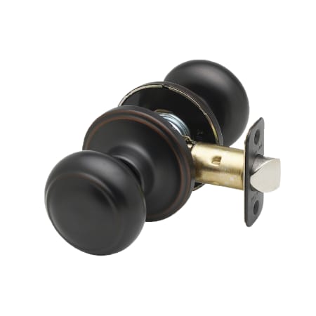 Copper Creek Colonial Passage Door Knob Set with Colonial Knob and Round Rose Tuscan Bronze
