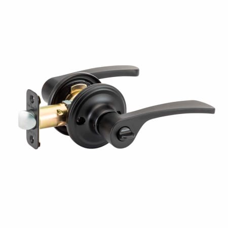 Copper Creek Kash Privacy Lever Set with Thumbturn and Round Rose Black