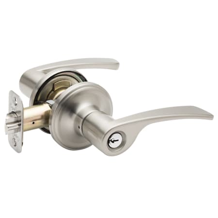 Copper Creek Kash Single Cylinder Keyed Entry Lever Set with Round Rose Satin Stainless