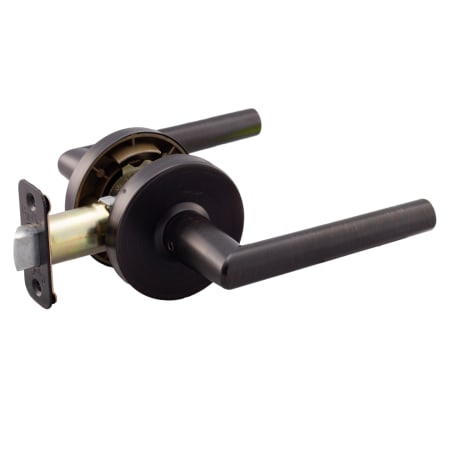 Copper Creek Mid Century Modern Passage Door Lever Set with Modern Lever and Round Rose Tuscan Bronze