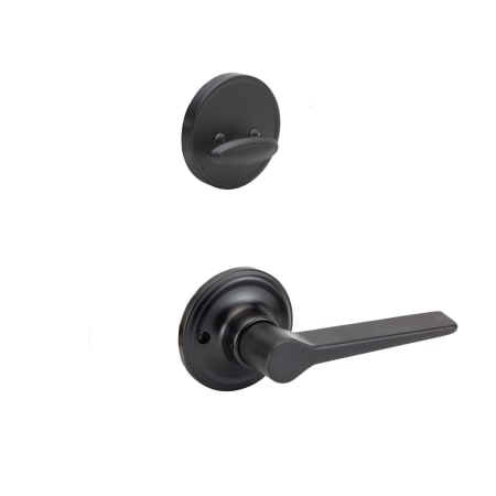 Copper Creek Zane Left Handed Sectional Dummy Interior Door Handleset with Interior Thumbturn and Round Rose Black