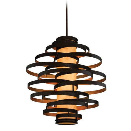 Corbett Lighting Vertigo 6 Light 45" Wide Chandelier with Fabric Shade Bronze with Gold Leaf