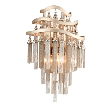 Corbett Lighting Chimera 2 Light 12-1/4" Wide Wall Sconce with Crystal Accents Tranquility Silver Leaf