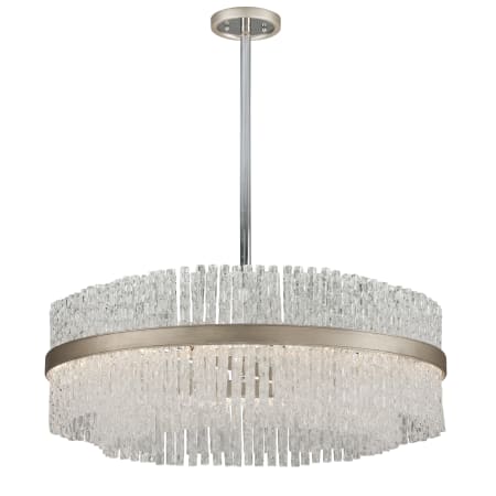 Corbett Lighting Chime 8 Light 36" Chandelier with Hand-Crafted Iron Silver Leaf