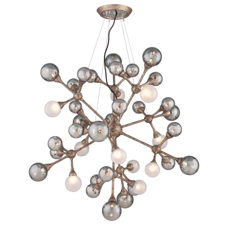Corbett Lighting Element 40 Light Pendant with Hand-Crafted Iron Stria Gold Leaf