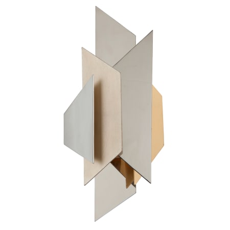 Corbett Lighting Modernist Single Light 18-1/2" High Wall Sconce with Metal Shade - ADA Compliant Polish Stainless with Silver And Gold Leaf