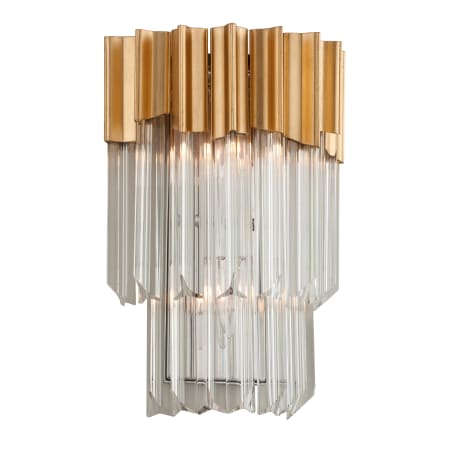 Corbett Lighting Charisma 2 Light 14-1/4" High Wall Sconce with Crystal Shade Gold Leaf