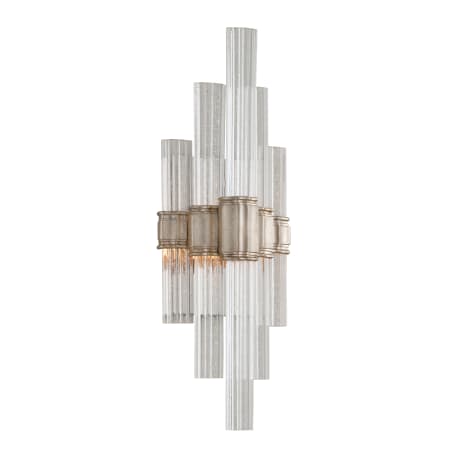 Corbett Lighting Voilà Single Light 20" High Integrated LED Wall Sconce with Glass Shade - ADA Compliant Modern Silver Leaf