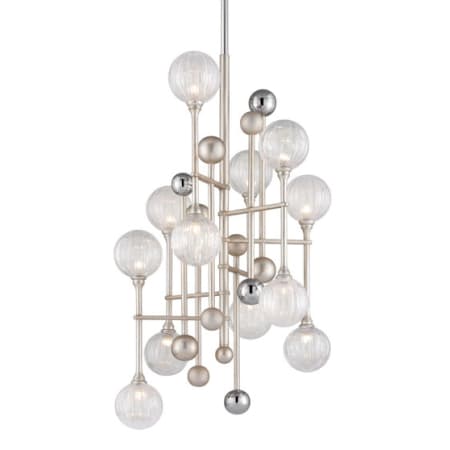 Corbett Lighting Majorette 12 Light 24-1/4" Wide LED Chandelier Silver Leaf / Polished Chrome