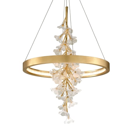 Corbett Lighting Jasmine Single Light 28" Wide LED Ring Chandelier Gold Leaf