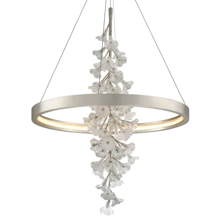 Corbett Lighting Jasmine Single Light 36" Wide LED Ring Chandelier Silver Leaf