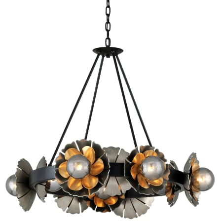 Corbett Lighting Magic Garden 10 Light 34" Wide Ring Chandelier Black Graphite Bronze Leaf