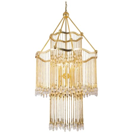Corbett Lighting Kiara 16 Light 40" Wide Crystal Waterfall Chandelier Gold Leaf