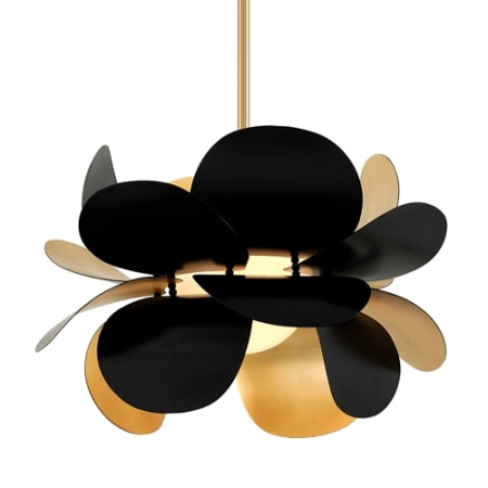 Corbett Lighting Ginger 26" Wide Pendant Black / Gold Leaf