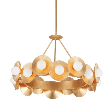Corbett Lighting Emerald 16 Light 32" Wide Chandelier Vintage Gold Leaf