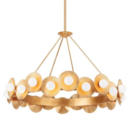 Corbett Lighting Emerald 22 Light 32" Wide Chandelier Vintage Gold Leaf