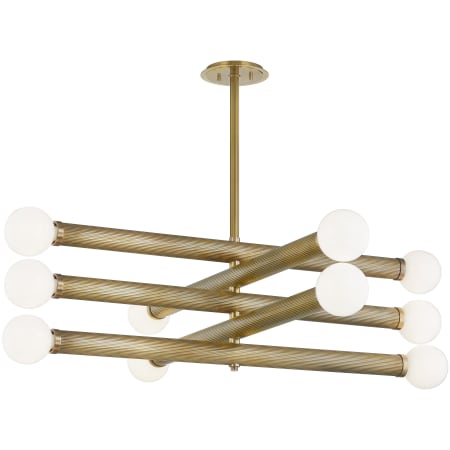 Corbett Lighting Pienza 10 Light 50" Wide Linear Chandelier Vintage Brass