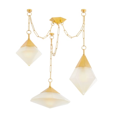 Corbett Lighting Angelique 3 Light 58" Wide Chandelier Vintage Polished Brass