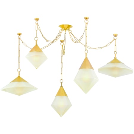 Corbett Lighting Angelique 5 Light 59" Wide Chandelier Vintage Polished Brass