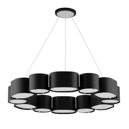Corbett Lighting Opal 12 Light 30" Wide Ring Chandelier Soft Black / Stainless Steel