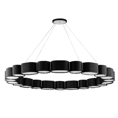 Corbett Lighting Opal 22 Light 50" Wide Ring Chandelier Soft Black / Stainless Steel