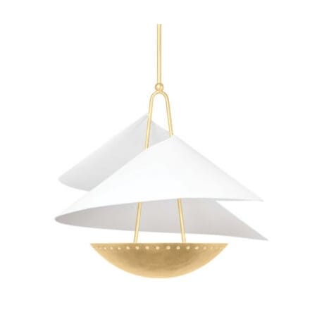 Corbett Lighting Carini 3 Light 24" Wide Pendant Vintage Gold Leaf / Gesso White