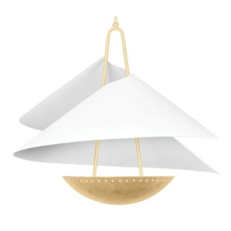 Corbett Lighting Carini 4 Light 35" Wide Pendant Vintage Gold Leaf / Gesso White