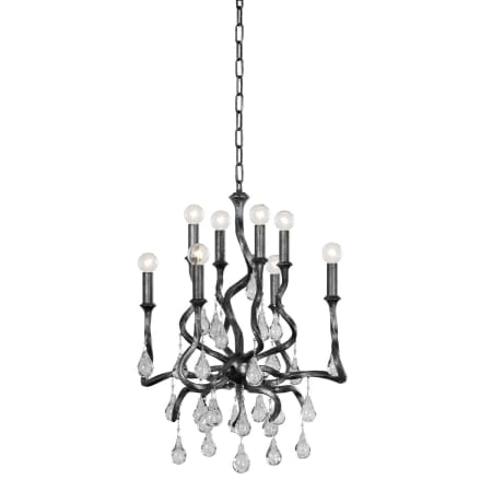 Corbett Lighting Aveline 8 Light 22" Wide Crystal Candle Style Chandelier Black Silver Leaf