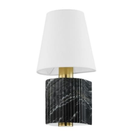 Corbett Lighting Aden 16" Tall Wall Sconce Vintage Brass / Black Marble