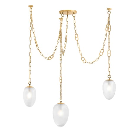 Corbett Lighting Daith 3 Light 48" Wide Multi Light Pendant Vintage Brass